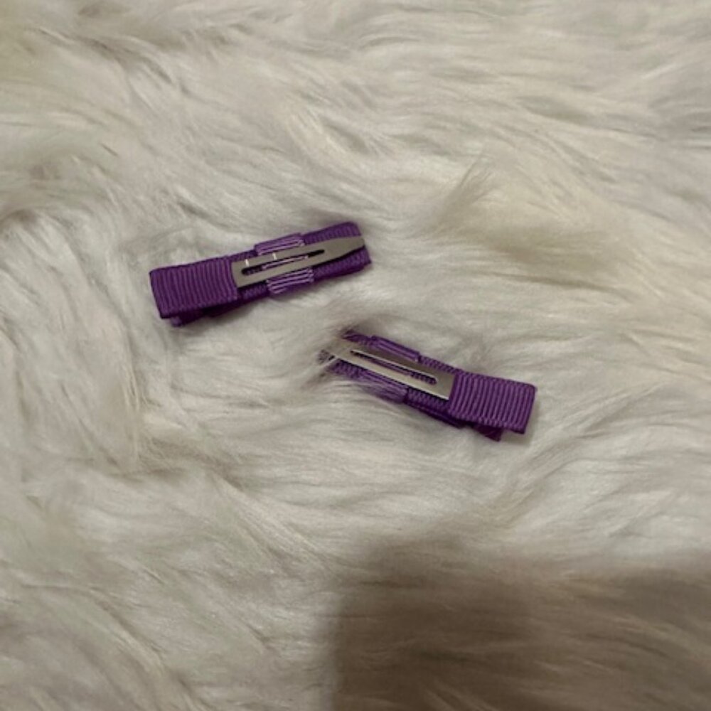 SET of 2" Purple Tuxedo Bow   7767  Handmade NWT Boutique - Picture 2 of 2